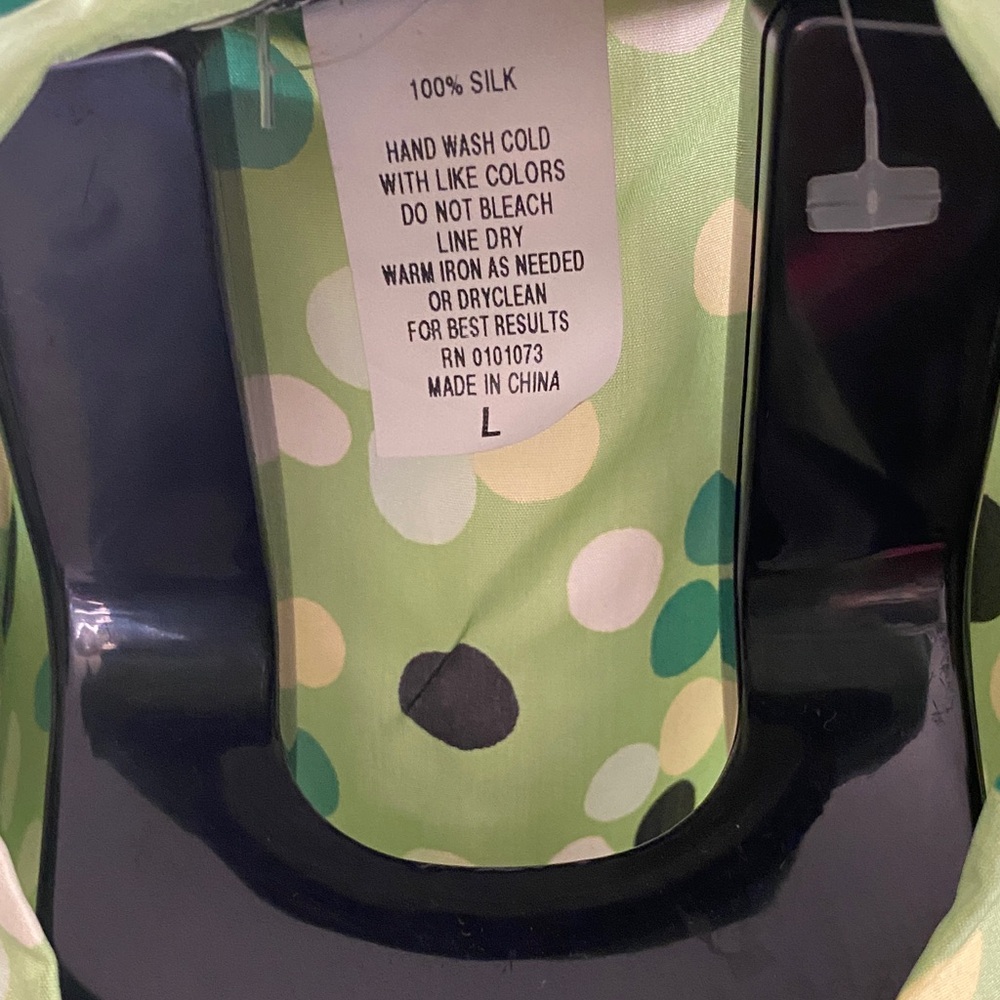 Allison Taylor Lime Green Polka Dot Blouse - Picture 2 of 8